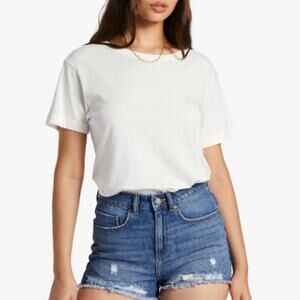 New~ ROXY ~  Women's 100% Cotton Throwback Oversized Tee Size L